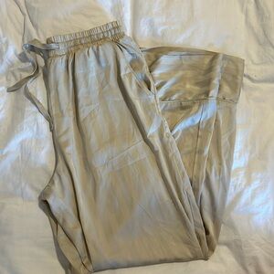 Abercrombie & Fitch Champagne Satin Striped PJ Bottoms